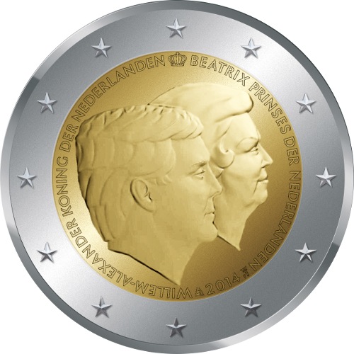 2 Euro Niederlande 2014 Doppelportrait: Willem-Alexander & Beatrix