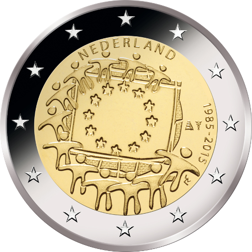 2 Euro Niederlande 2015 30 Jahre Europaflagge