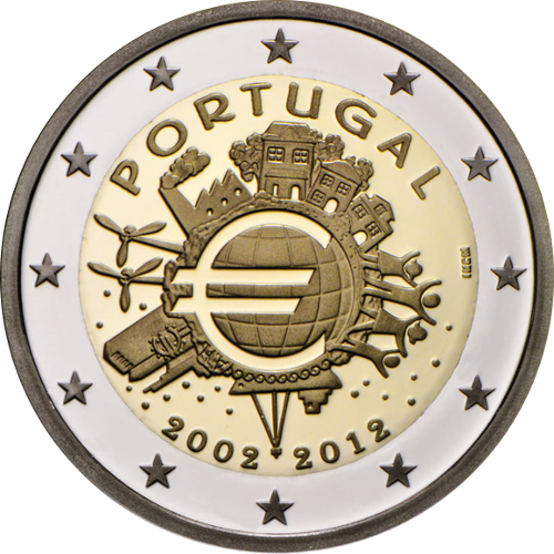 2 Euro Portugal 2012 10 Jahre Euro-Bargeld