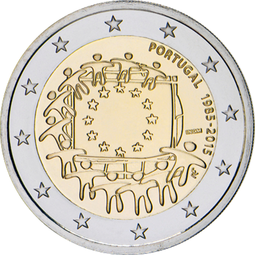 2 Euro Portugal 2015 30 Jahre Europaflagge