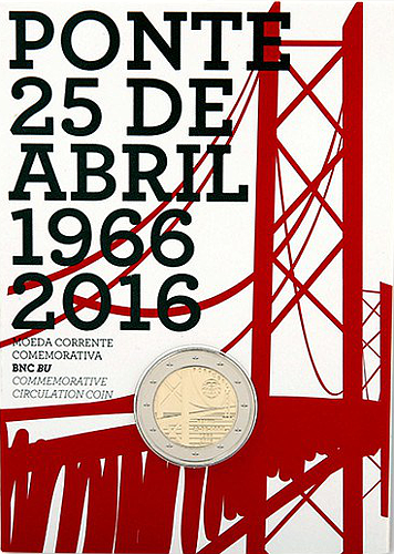 2 Euro Portugal 2016 50 Jahre Brücke des 25.Aprils