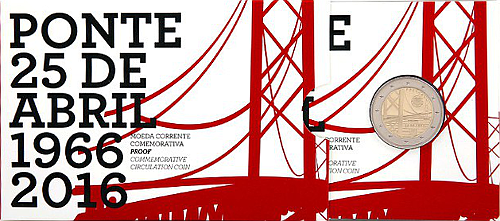 2 Euro Portugal 2016 50 Jahre Brücke des 25.Aprils
