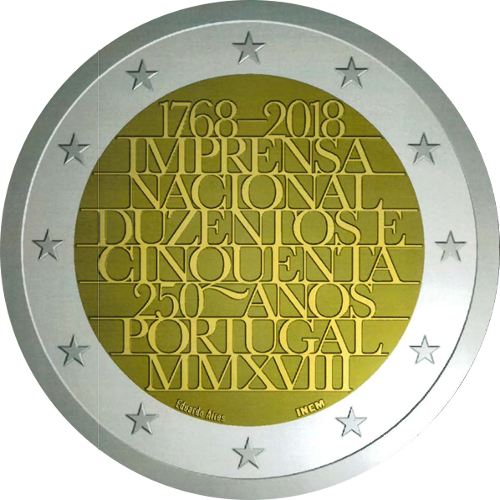 2 Euro Portugal 2018 250 Jahre Imprensa Nacional