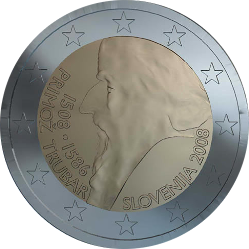 2 Euro Slowenien 2008 500.Geburtstag von Primož Trubar