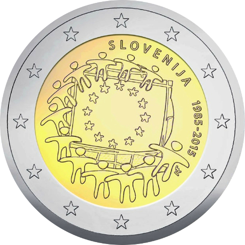 2 Euro Slowenien 2015 30 Jahre Europaflagge