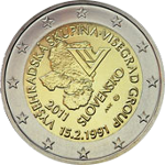 2 Euro Slowakei 2011 20.Jahrestag des Visegrád-Abkommens
