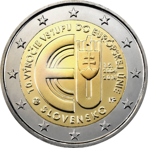 2 Euro Slowakei 2014 10.Jahrestag des EU-Beitritts