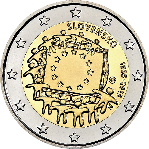 2 Euro Slowakei 2015 30 Jahre Europaflagge