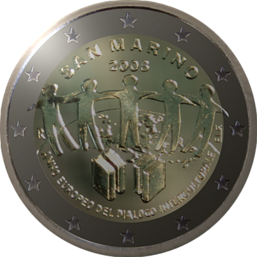2 Euro San Marino 2008 Europäisches Jahr des Interkulturellen Dialogs
