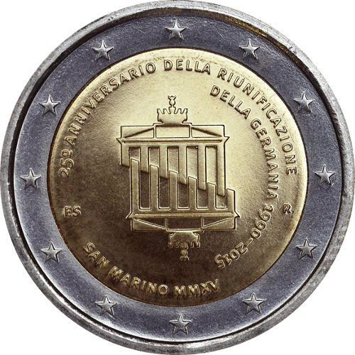 2 Euro San Marino 2015 25.Jahrestag der Deutschen Einheit