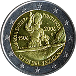 2 Euro Vatikanstadt 2006 500 Jahre Schweizer Garde