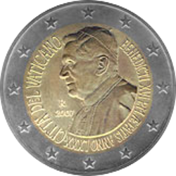 2 Euro Vatikanstadt 2007 80.Geburtstag von Papst Benedikt XVI.