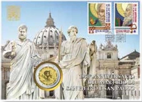 2 Euro Vatikanstadt 2017 1950 Jahre Märtyrer St.Peter und Paul