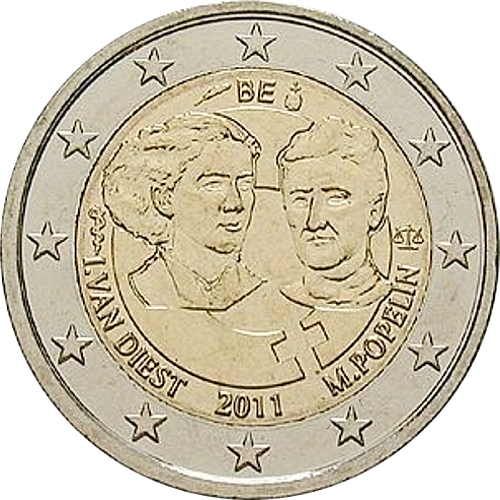 2 Euro Belgien 2011 100.Internationaler Frauentag