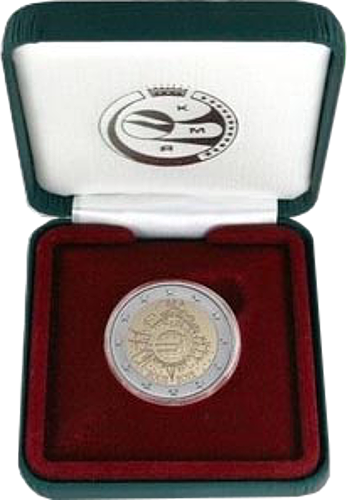 2 Euro Belgien 2012 10 Jahre Euro-Bargeld