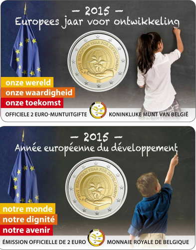 2 Euro Belgien 2015 Europäisches Jahr für Entwicklung