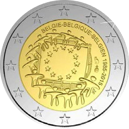 2 Euro Belgien 2015 30 Jahre Europaflagge